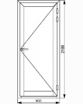 Алюминиевый дверной блок одностворчатый «теплый» – 1 шт.